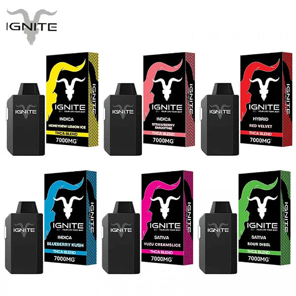 IGNITE 7000mg - Pod Descartável THC - SATIVA - INDICA - HYBRID
