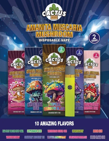 CACTUS 2000mg - Amanita Muscaria Mushroom - Pod Descartável THC - SATIVA - INDICA - HYBRID